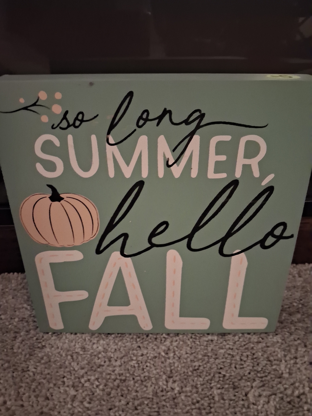 Mint Green Decorative Wall Sign with Script Text